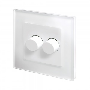 Crystal PG Rotary Intelligent LED Dimmer Switch 2G/2Way White